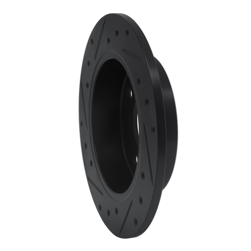 Infiniti G20 Brake Rotor (1) - Rear Right - R1 Concepts - Drilled & Slotted - Black - `90-`06